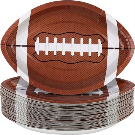 Kitchen Supplies Football Shaped Disposable Paper Plates Football Party Plates Football Party Supplies For Football Theme Party Supplies Sports Game Birthday Decoration 9.4 X 5.9 Inch
