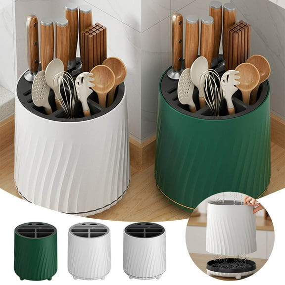 Kitchen Supplies Kitchen Appliances Multifunctional Rotary Knife Holder, Household Kitchen Storage Rack, Tabletop Kitchen Utensils Storage Box, Chopsticks Tube, Knife Storage Rack
