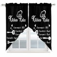 thumbnail image 1 of Kitchen Supplies Kitchen Window Curtains, Swag Curtains Valance for Bedroom Living Room Bathroom, Black White Chef Hat Love Heart Rod Pocket Window Treatment Curtain Block Drapes 2 Panels 28"x36", 1 of 9