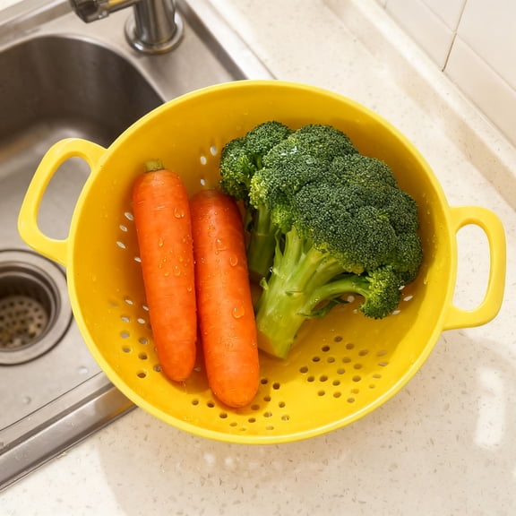 Kitchen Supplies Small Colander Set 7.5In Mini Colander Plastic Food Strainer with Double Handles for Fruits Vegetables Pasta Send G Oods From Local W Arehouse