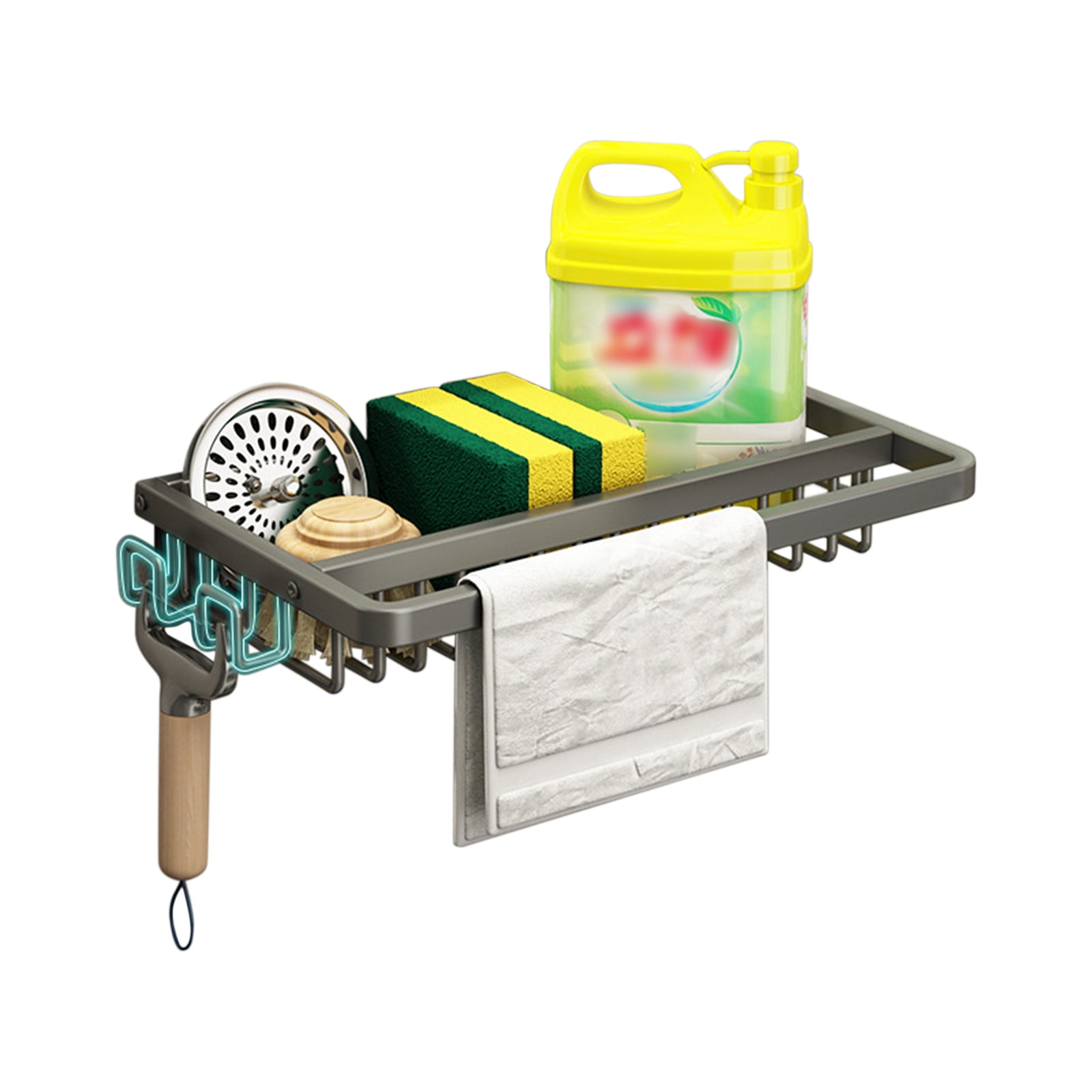 [Kitchen Supplies] Wall Mounted Cloth Rack - Gun Grey Kitchen Cloth ...