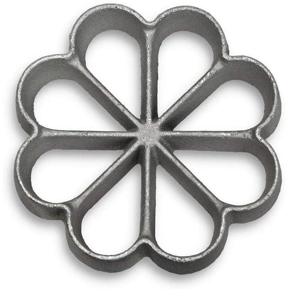 Kitchen Supply Cast-Aluminum Rosette-Iron Mold, 8-Petal Rosette 4-1/2 Inch Across x 1 Inch High