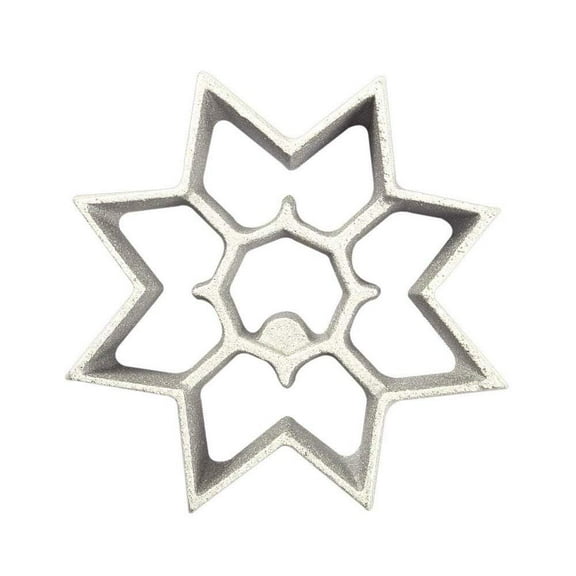 Kitchen Supply Cast-Aluminum Rosette-Iron Mold, 8-Point Star 3-1/16 Inch Point to Opposite Point x 1/2 Inch High
