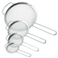 thumbnail image 1 of Kitchen Supply Set of 4 Fine Mesh Stainless Steel Strainers with Wide Ear Design, 3", 4", 5.5", 8", 1 of 5