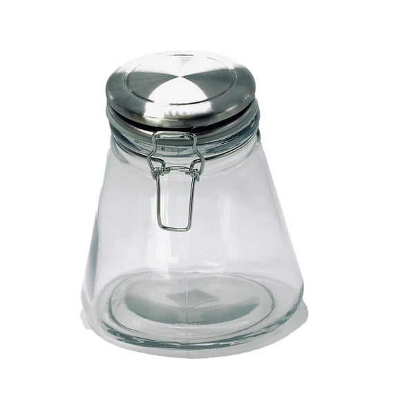 Kitchen Supply Slope Storage Jar Medium, 56 Ounce Clear