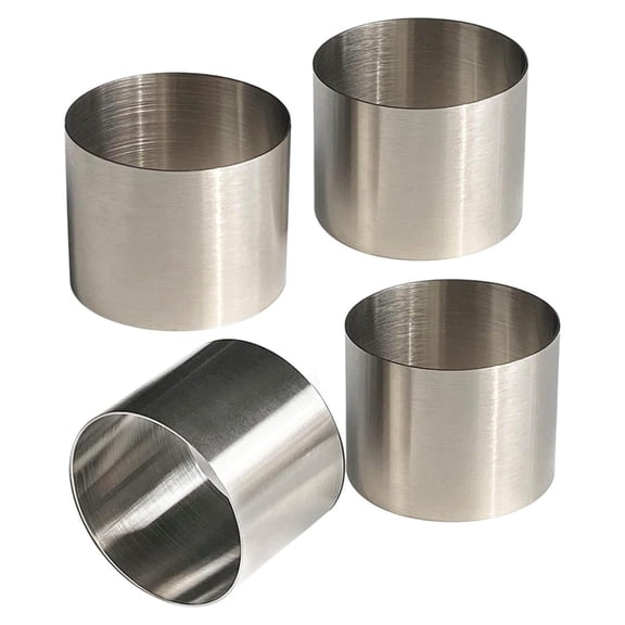 Kitchen Supply Stainless Steel Round Food Ring (4 Pc) 3"D x 2 3/8"H