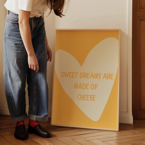 Kitchen Sweet Dreams Are Made Of Cheese Dining Room Kitchen Wall Decor Unframed Paper Print