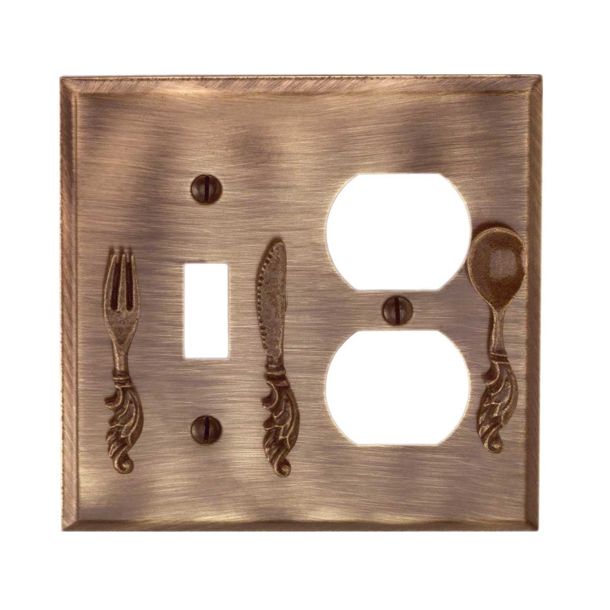 Kitchen Switchplates Antique Brass Utensil Toggle/Duplex Renovator's