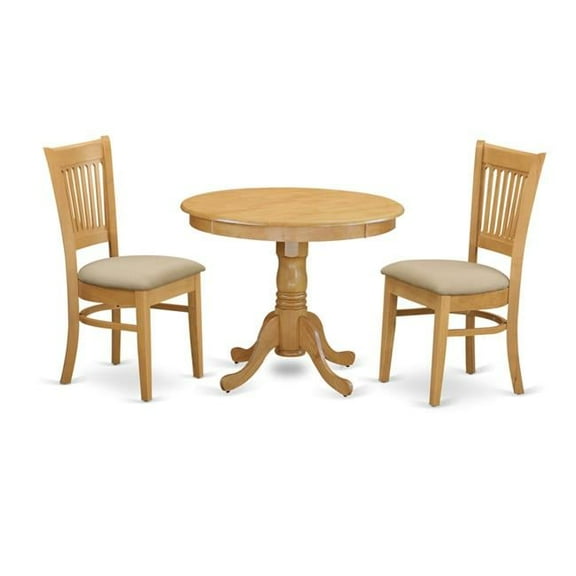 Kitchen Table & 2 Dining Chairs, Oak