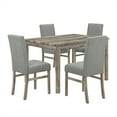 thumbnail image 1 of Kitchen Table And Chairs For 4, 5-Piece Modern Dining Table Set With 4 Upholstered Chairs, Rectangular 4 Seater Dinette Set For Dining Room Small Space, 1 of 9