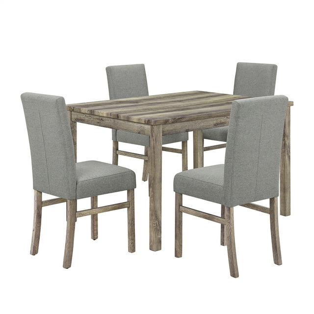 Kitchen Table And Chairs For 4, 5-Piece Modern Dining Table Set With 4 Upholstered Chairs, Rectangular 4 Seater Dinette Set For Dining Room Small Space