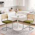 thumbnail image 1 of Kitchen Table and Chairs for 2, 31.5" Dining Table Set for 2 with Velvet Upholstered Chairs, 3 Piece Round Kitchen Table Set, Dining Room Table Set for Small Space, Apartment, 1 of 9