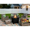 thumbnail image 1 of 5-Piece Outdoor Patio Furniture Set,28-inch fire pit table,all-weather PE rattan seating setand, thick cushions,a glass table,suitable for patios, gardens, and backyards ,Gray., 1 of 11
