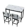 thumbnail image 1 of Kitchen Table Set, Dining Table and Chairs for 2, 3 Piece Dining Room Table Set with 2 Upholstered Chairs, Bar Dining Table Set for Small Spaces, Apartment, Breakfast, Pub, Rustic Black, 1 of 12