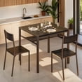 thumbnail image 1 of Dining Table Set for 2, Lofka Kitchen Table with Storage Rack and Middle Back Chairs for Small Spaces, Black, 1 of 8