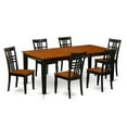thumbnail image 1 of Kitchen Table Set with One Quincy Dining Table & Six Chairs, Black & Cherry - 7 Piece, 1 of 1