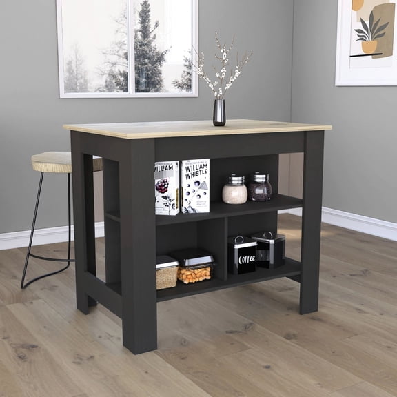 Kitchen Table with Three Storage Areas, 27.5" Deep / Spacious Leg Room for Sitting