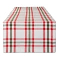 thumbnail image 1 of Contemporary Home Living Wide Plaid Cotton Table Runner - 72" - White and Red, 1 of 10