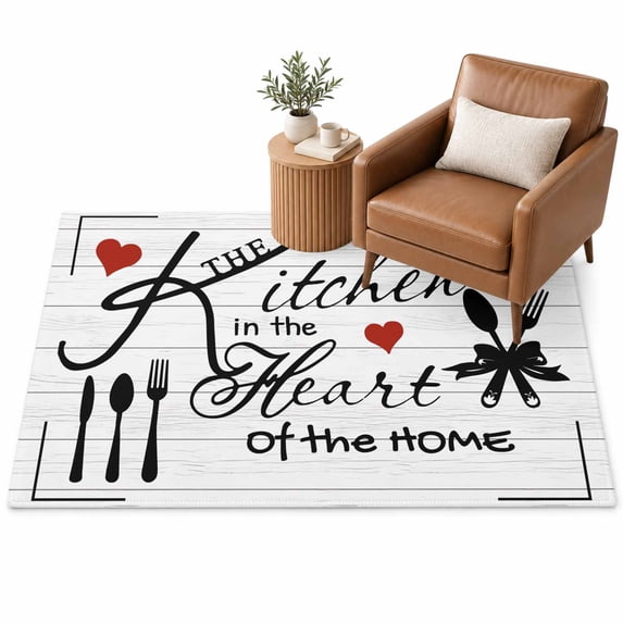Kitchen Tableware Area Rug 2.7'x5', Love Soft Mat Non-Slip Silicone ...