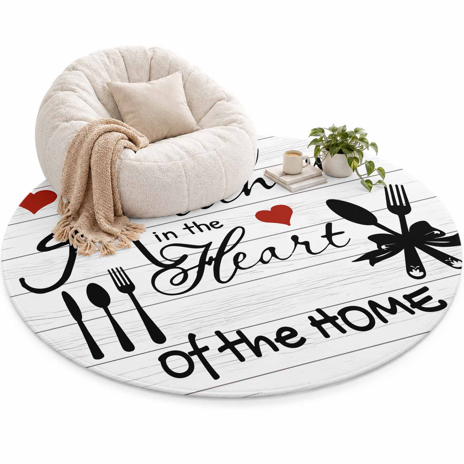 Kitchen Tableware Area Rug 6', Love Soft Mat Non-Slip Silicone Backing ...