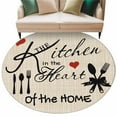 thumbnail image 1 of Kitchen Tableware Area Rug, Knife and Fork Washable Large Circle Carpet, Non Slip Round Rug for Living Room/Bedroom/Dining Room/Home Office/Dorm, 1 of 9