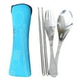 thumbnail image 1 of Stainless Steel Cutlery Set Portable Cutlery Set 3Pcs Stainless Steel Knife Fork Spoon Family Travel Camping Cutlery, 1 of 7
