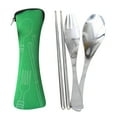 thumbnail image 1 of Kitchen Tableware Portable Cutlery Set 3Pcs Stainless Steel Knife Fork Spoon Family Travel Camping Cutlery,Green Kitchen Tableware, 1 of 7