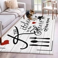 thumbnail image 1 of Kitchen Tableware Washable Area Rugs 2.7'x5', Love Low Pile Throw Living Room Rug Non-Slip Sturdy Edge Binding Carpet for Indoor Entryway Bedside Kitchen, 1 of 9
