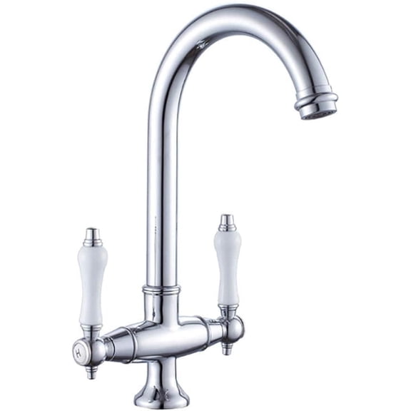 Kitchen Tap 360 Rotation High Arc Pull Out Tap Commercial Single Ceramic Double Handle Basin Hot and Cold Water