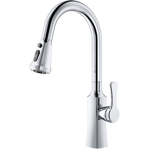 Kitchen Tap Brass Kitchen Faucet Pull-Out Kitchen Sink Mixer 360° Rotation Kitchen Mixer Tap 2 Function Sink Taps Hot and Cold Water