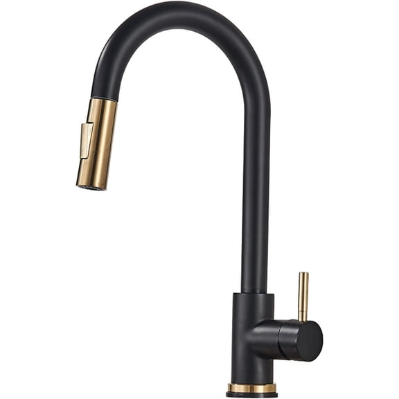 Kitchen Tap Brass Kitchen Faucet Two Functions Kitchen Sink Mixer 360 Degree Rotation Kitchen Mixer Tap Pull-Out Sink Taps Black