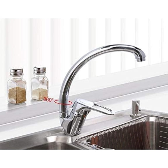 Kitchen Taps 1 Set Classic Style Single Handle Kitchen Faucet 360 Rotation Cold and Hot Mixer Tap