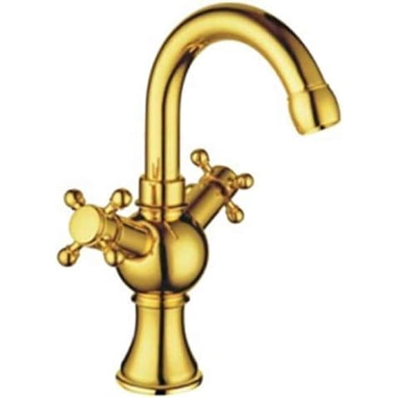 Kitchen Taps Brass Taps Golden Finish Basin Double Handle Faucet Mixer Tap
