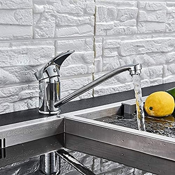 Kitchen Taps Chrome Bathroom Kitchen Mixer Tap Deck Mounted Single-Handed 360 Degree Rotation Spout Kitchen Faucet Faucet