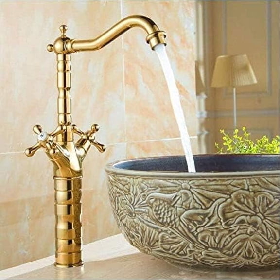 Kitchen Taps Kitchen Faucet Basin Faucet Gold Brass Crane Bathroom Sink Faucet 360 Degree Swivel Double Handle Kitchen Basin Faucet
