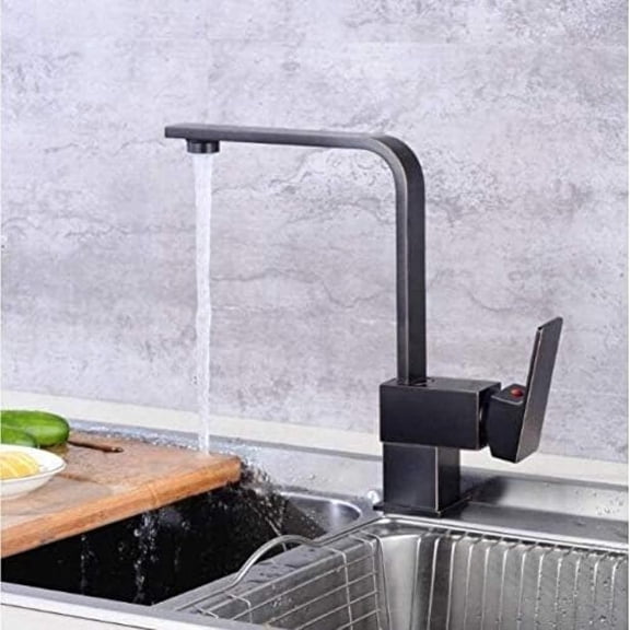 Kitchen Taps Kitchen Faucet Kitchen Faucet Hot and Cold Water Faucet Black Deck Installation 360 Degree Rotation