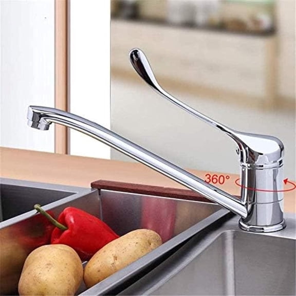 Kitchen Taps Kitchen Tap Faucet Kitchen Faucet Cold and Hot Water Mixer Chrome Finishing Medical Tap Super Long Single