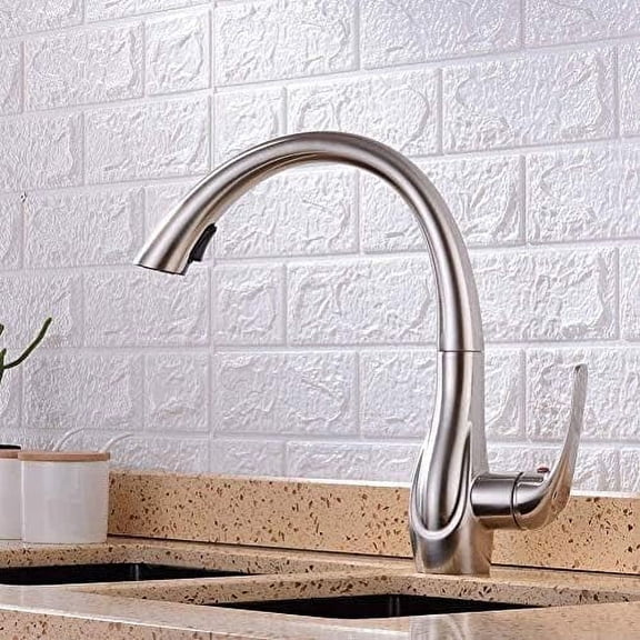 Kitchen Taps Pull Out Spout Bathroom Kitchen Deck Mounted Faucet Single Handle One Hole Black Stream Sprayer Kitchen Mixer Taps