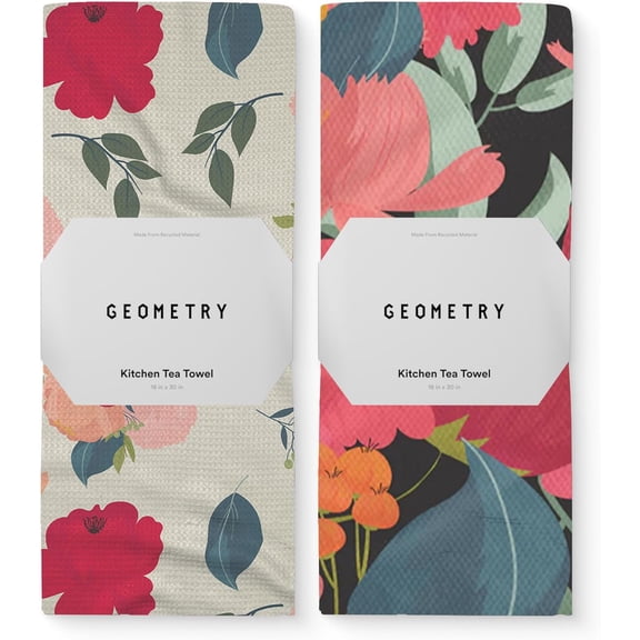 Kitchen Tea Towels - Quick Dry Microfiber Dish Towels for Kitchen Roses for You, 18" x 30" 2 Pack