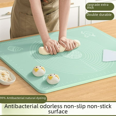 Kitchen Thickened Kneading Mat – Non-Slip Rolling Dough Mat, Large Chopping Board & Baking Mat for Pasta, Bread, Pastry – Olive Green, Easy to Clean & Store