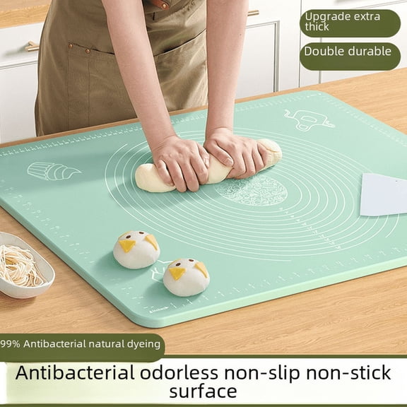 Kitchen Thickened Kneading Mat – Non-Slip Rolling Dough Mat, Large Chopping Board & Baking Mat for Pasta, Bread, Pastry – Olive Green, Easy to Clean & Store