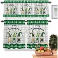 thumbnail image 1 of Kitchen Tier and Valance Curtains Set,St. Patrick''s Day Dwarf Gold Coin Green Clovers 3 Piece Rod Pocket Curtain Valances Short Drapes Country White Plank Window Tiers for Bedroom Bathroom De, 1 of 8