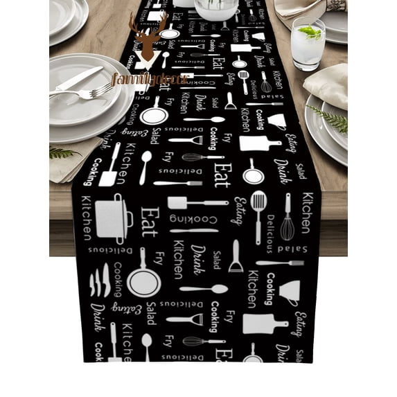 Kitchen Tile Pattern Table Runners Kitchen Runner Dinning Wedding Table Decoration Coffee Table Rustic Home Tablecloth