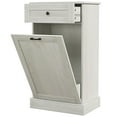 thumbnail image 1 of Kitchen Tilt-Out Trash Bin Cabinet with Drawer – Free-Standing Recycling & Waste Organizer, 1 of 10