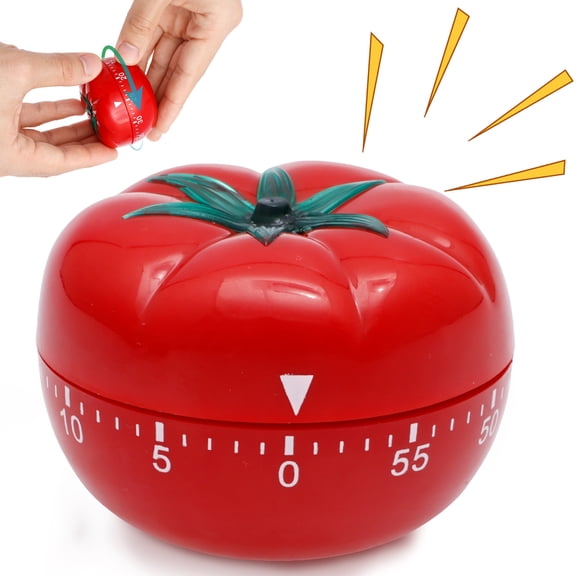 Kitchen Timer - 55 Minutes Tomato Shape, Reminder Alarm for Meal Prep, Wake Up, Home, Study, Desktop & Classroom