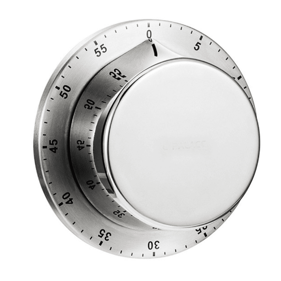 Kitchen Timer, Chef Cooking Timer Clock with Loud Alarm, No Batteries Required, 100% Mechanical-Silver-silver-