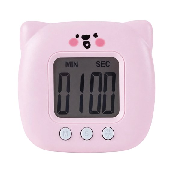 Kitchen Timer, Cute Cats Design Digital Visual Clock With Large LCD Display Screen, Operated Countdowns/ Count Up Clock For Baking Study Exercise