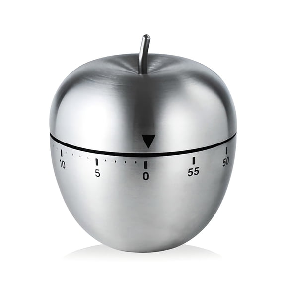 Wailicop Kitchen Timer, Stainless Steel 60-Minute Countdown Timer for Cooking, Baking, Apple Design