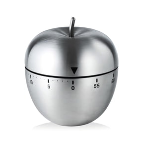 Wailicop Kitchen Timer, Stainless Steel 60-Minute Countdown Timer for Cooking, Baking, Apple Design