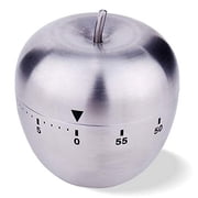 Wailicop Kitchen Timer, Stainless Steel 60-Minute Countdown Timer for Cooking, Baking, Apple Design